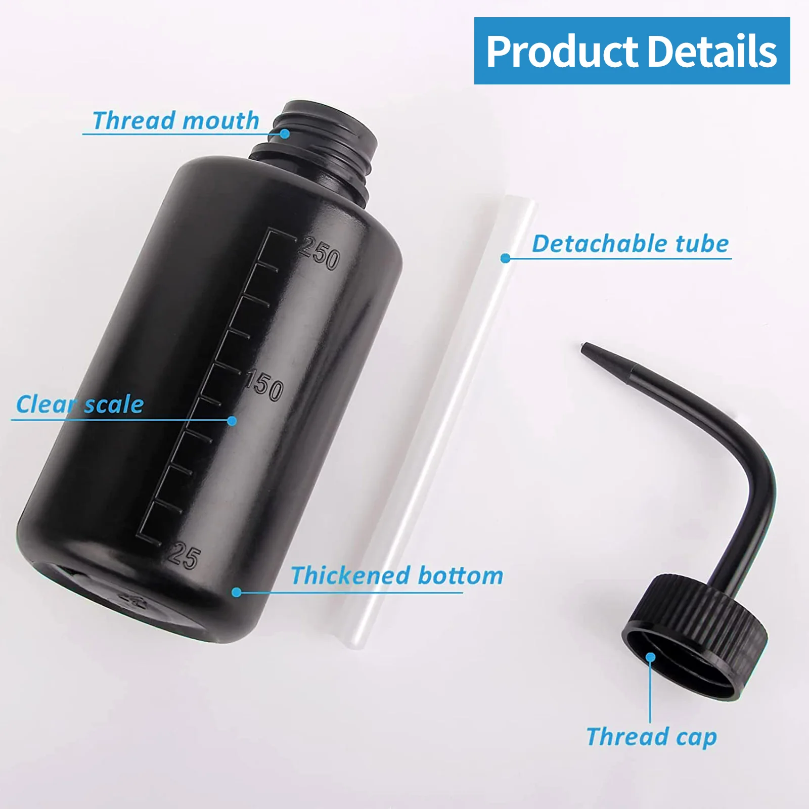 250/500 مللي زجاجة رذاذ الوشم أبيض أسود زجاجات غسيل بلاستيكية مختبر الوشم زجاحة ضغط الوشم اكسسوارات لوازم الوشم