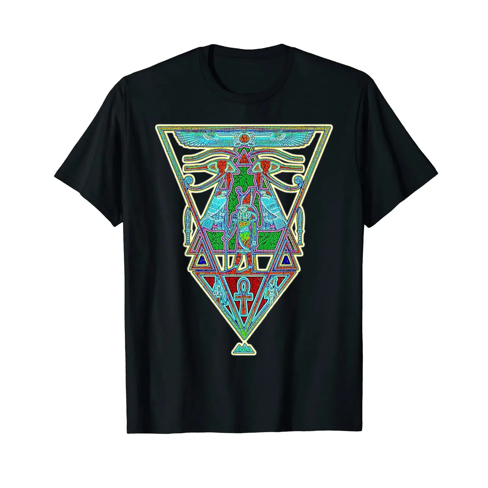 Horus Egyptian African Sacred Geometry Afrocentric Dashiki T Shirt vintage Washed Soft Slightly designer clothes graphic Casual