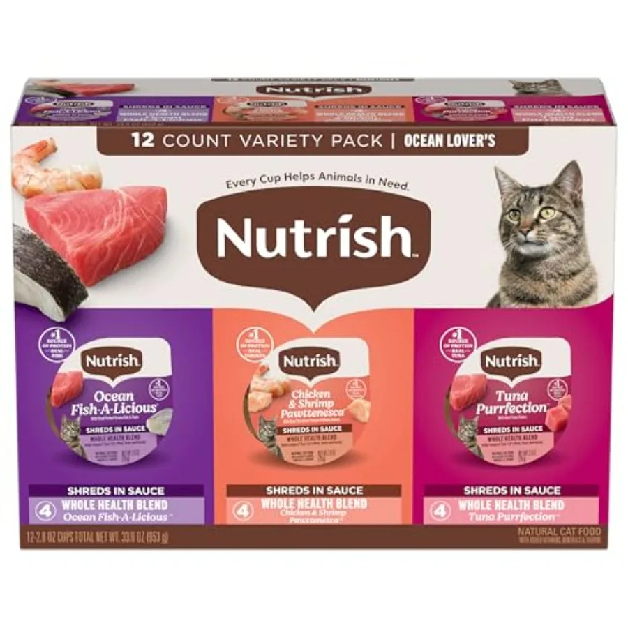 

Grain Free Ocean Lover's Whole Health Blend Variety Pack Wet Cat Food,.Cup, 12 Count Rachael Ray