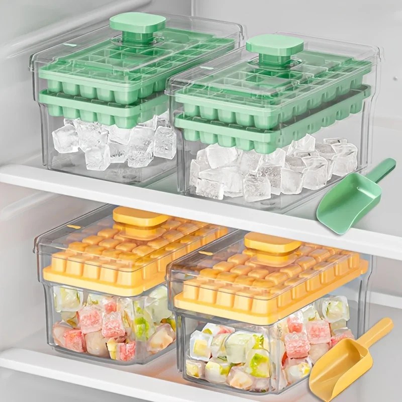1 Stück Eiswürfelform Lebensmittelecht Hausgemachte Eiswürfel Kühlschrank Große Kapazität Haushalt Eiswürfel-Aufbewahrungsbox Eiswürfel-Gerät