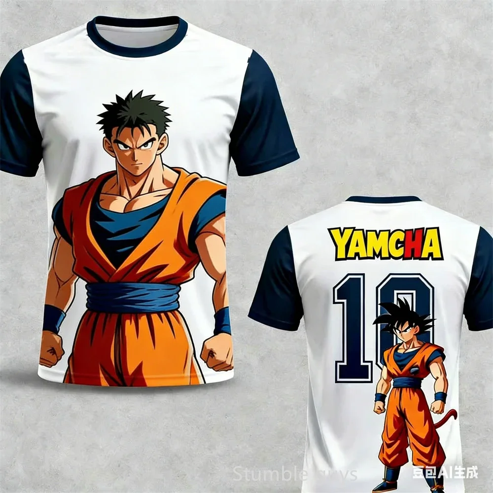 

Детская футбольная футболка Super Saiyan Vegeta с принтом Dragon Ball Z, летняя повседневная футболка с принтом для мальчиков и девочек