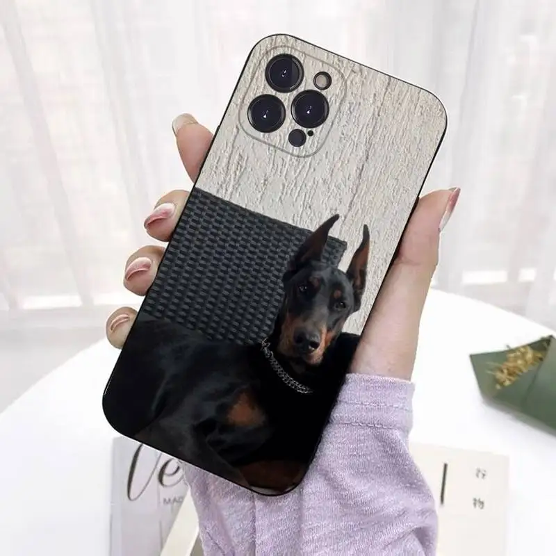 Animale Bassotto Doberman cane Cassa Del Telefono Del Silicone Morbido Per iphone 14 13 12 11 Pro Mini XS MAX 8 7 6 Plus X 2020 XR Shell