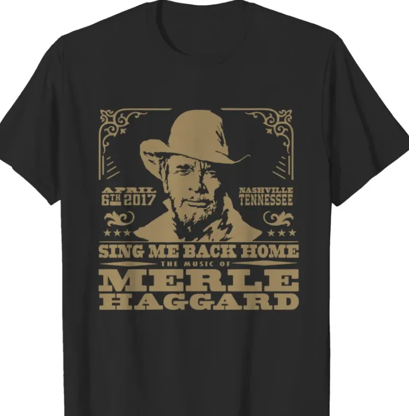 Merle Haggard Country Music T-Shirt Short Sleeve Unsiex S-5Xl