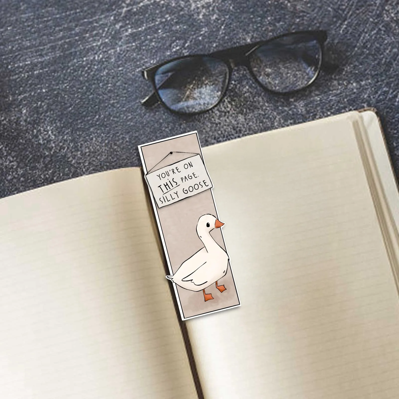 كارتون أوزة قراءة المرجعية صفحة كليب الهدايا الحيوانات الأليفة كتاب علامة الأوز عاشق الهدايا لمحبي الكتاب الطلاب المعلم القراءة