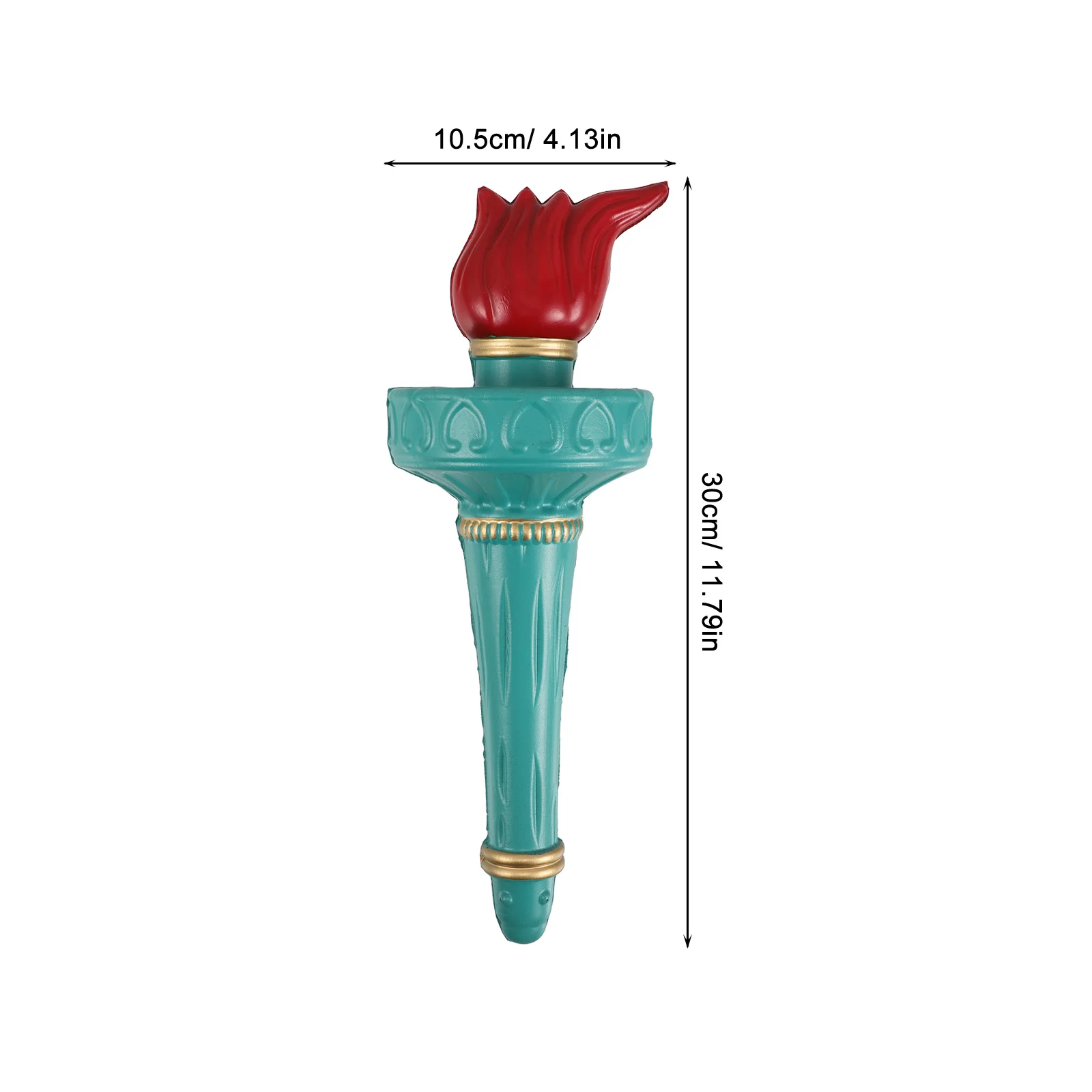 تمثال الحرية الشعلة واقعية المحمولة الدعامة ل 4th من يوليو زي ديكور الحفلات الوطنية نفخ لهب النار وهمية #3
