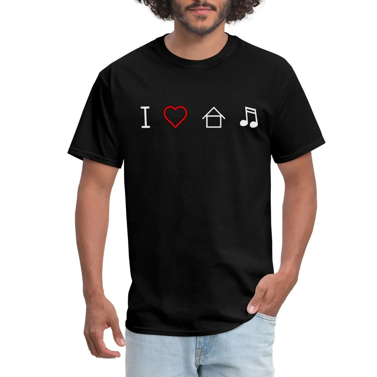 

I Love House Music Men's T-Shirt A Man's Gift Football Shirts 2025 Funny Gifts Printed T-Shirt Clothes Men Anime Clothes