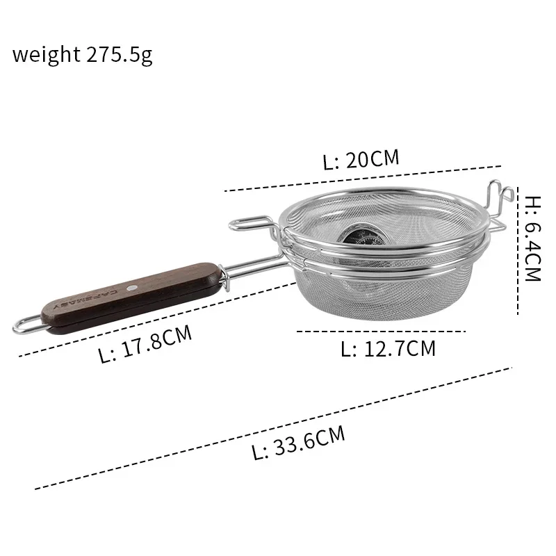 나무 손잡이 스테인레스 스틸 커피 로스터 네트, 온도계, 볶은 콩 로스팅 네트, 홈 오픈 파이어 커피 콩 로스터