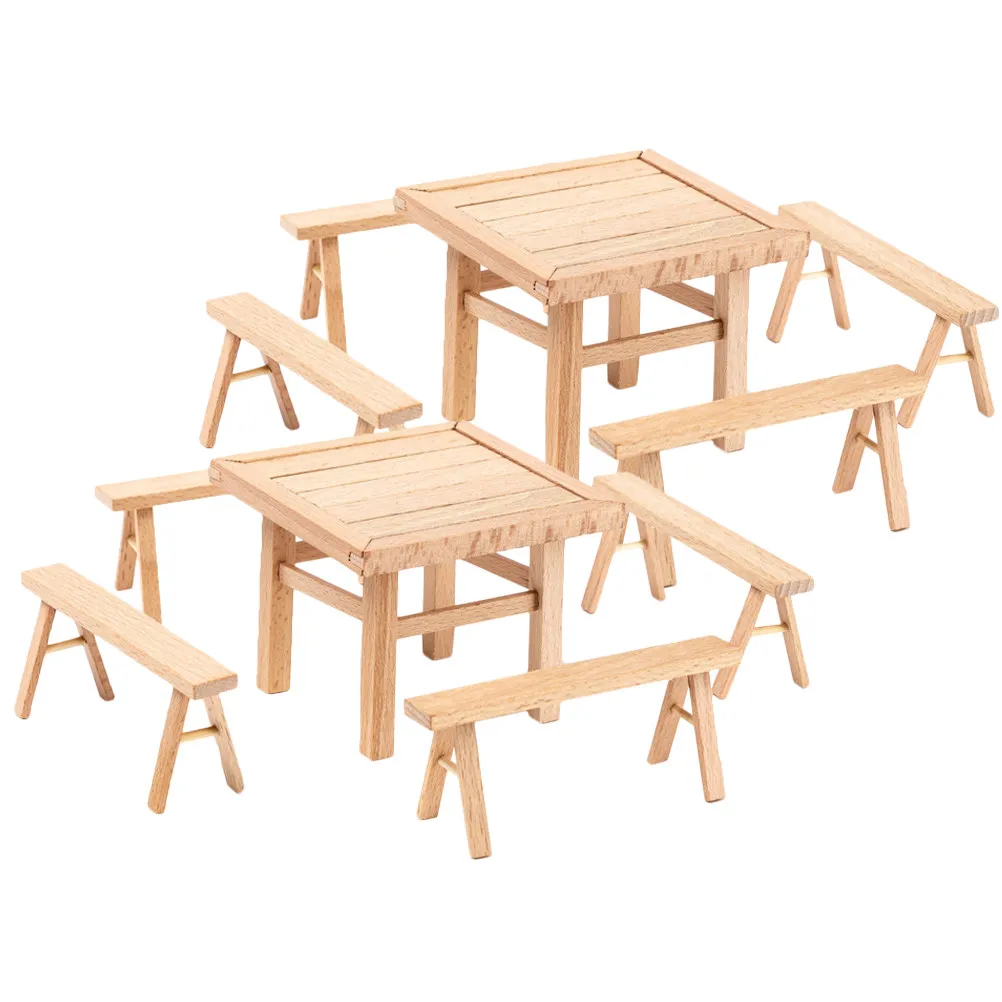 Wooden DIY Furniture Kit – Traditional Chinese Style Table & Stool Model for Room Decor, Photo Studio Prop