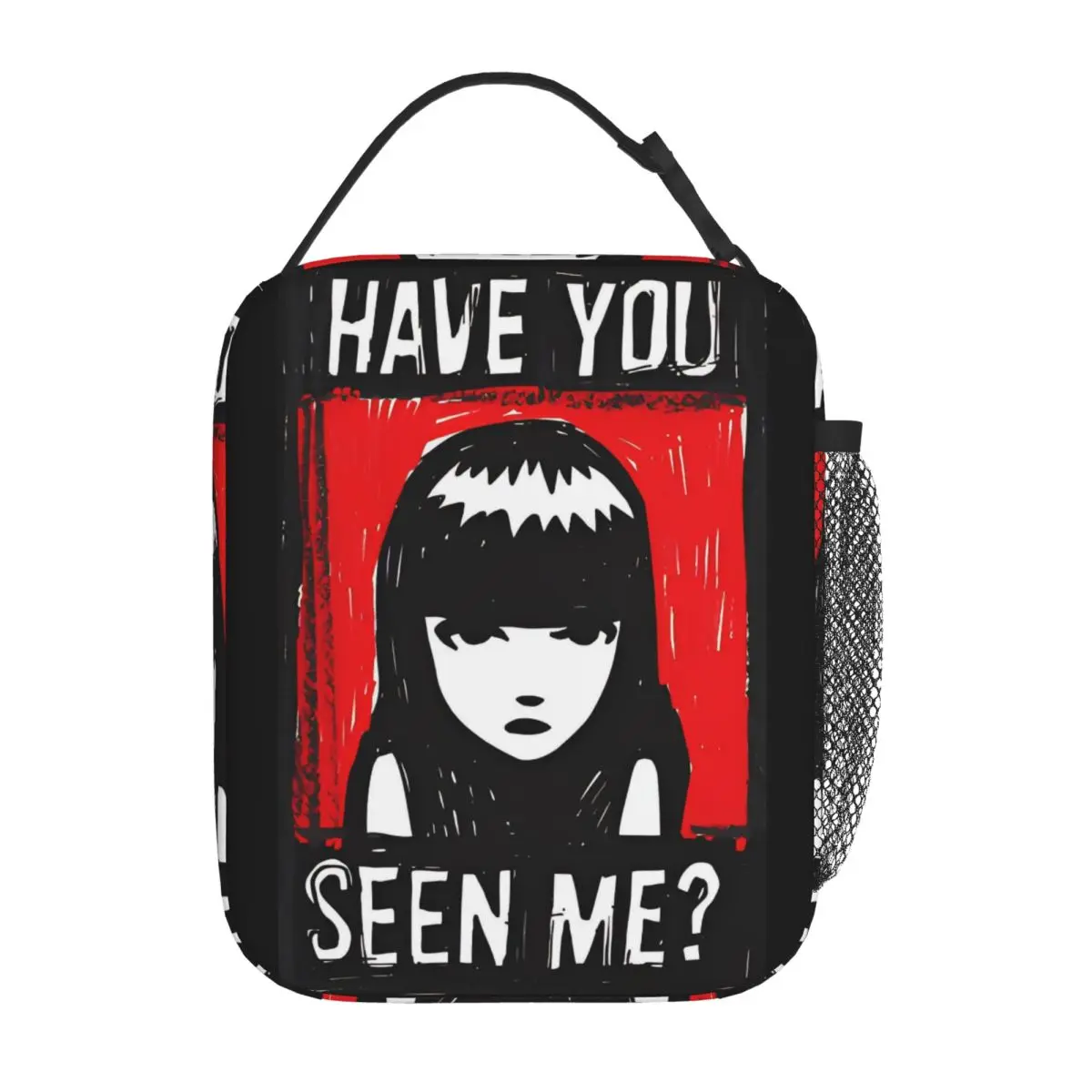 E-Emily The Strange Insulated Lunch Bags Cooler Bag  Meal Container Large Tote Lunch Box Food Handbags College Travel