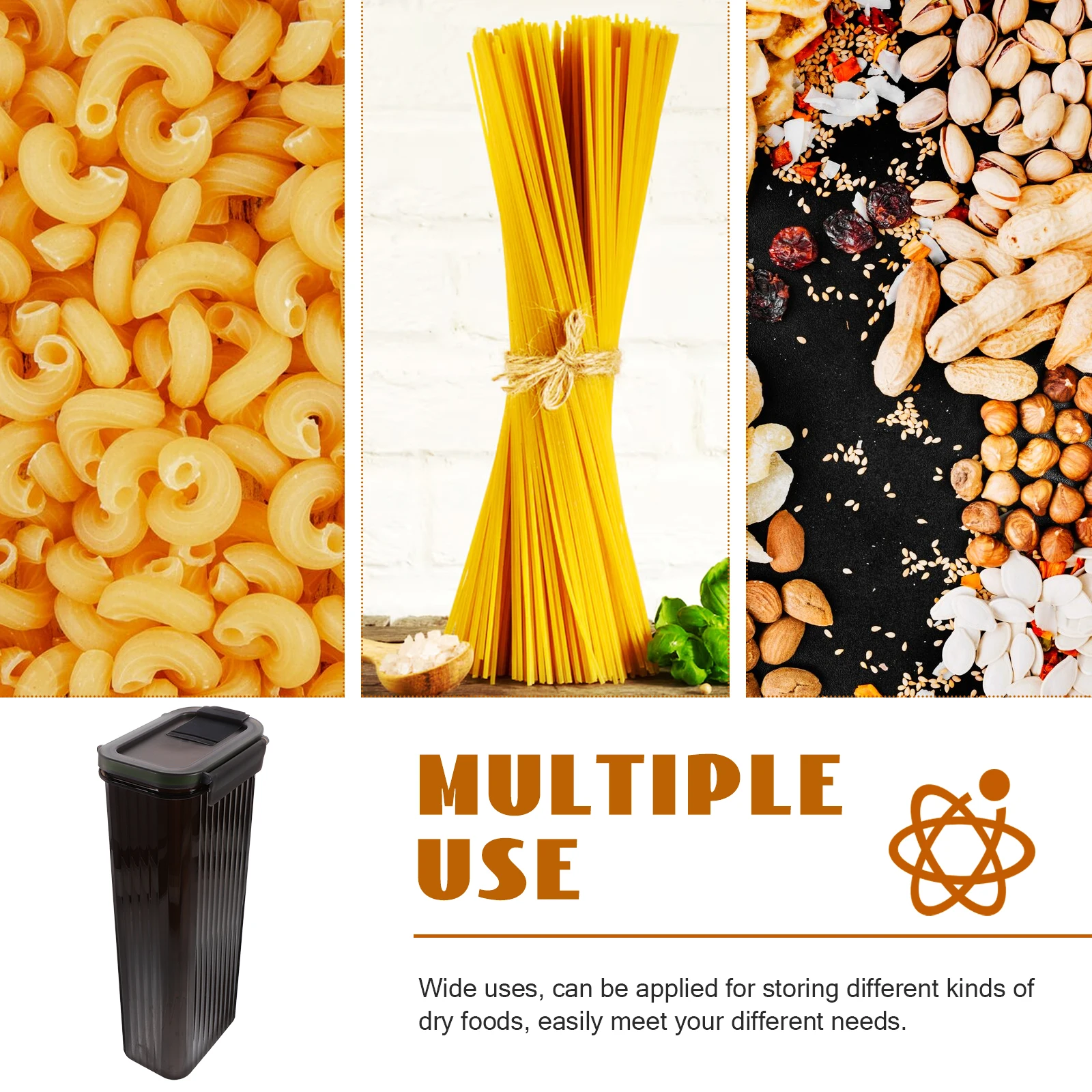 

1pc Noodle Storage Box Pasta Containers Airtight Food Container Spaghetti Holder Bulk Jars Dry Canister Cereal Storage Kitchen