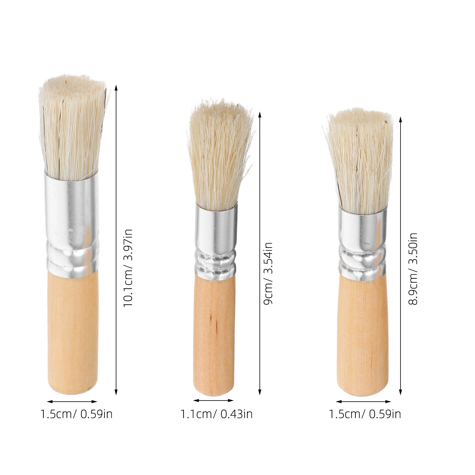 

3pcs Wooden Stencil Brushes Set Natural Bristle Template Paint Brushes For Acrylic Oil Watercolor Art Painting Indoor Outdoor