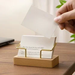 Business Card Box Wooden Business Card Holder Desk Office Decoration Card Case School Work Desk Accessories