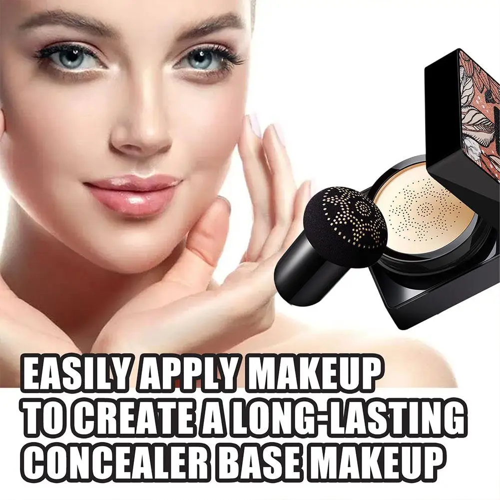 Cojín de aire con cabeza de seta coreana, crema CC de larga duración, resistente al agua, poros invisibles, ligero, ilumina el maquillaje en crema BB