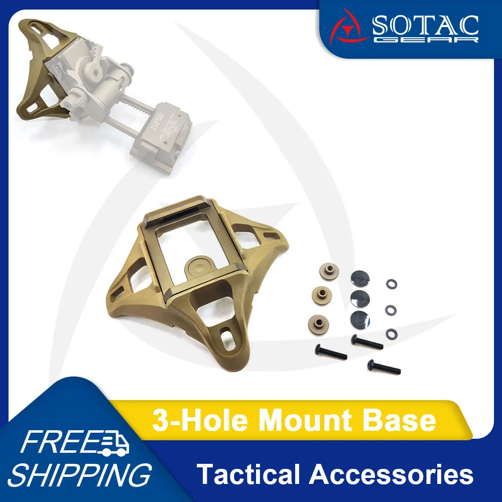 SOTAC GEAR Aluminum Helmet Frame Mount NVG Shroud Adapter 3 Hole Skeleton Weapons Accessories For Helmet NVG Mounting