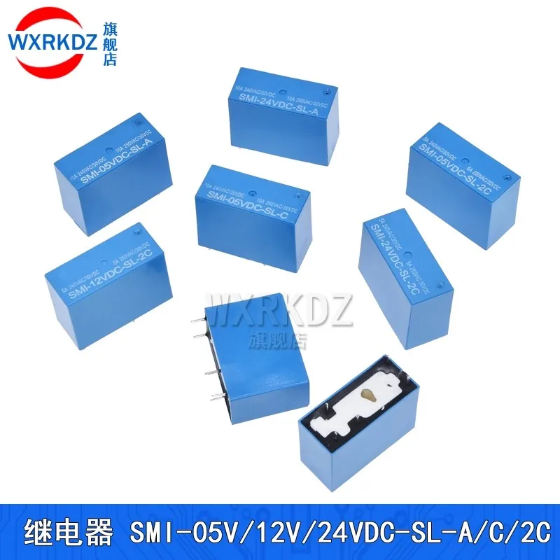 

5Pcs New Relay SMI- 05V 12V 24VDC -SL-2C SMI-05VDC-SL-A SMI-12VDC-SL-C SMI-24VDC-SL-2C 10A 4/5/8PIN 5V 12V 24V power relay