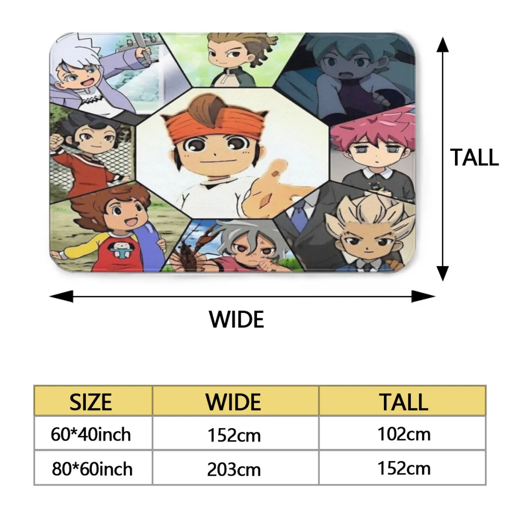 Hot Game Inazuma Eleven Soft Large Carpet for Living Room Room Decor Plush Rugs for Children Bedroom Play Floor Mats