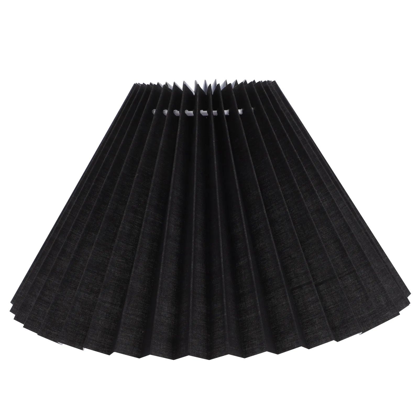 

Modern Black Fabric Lampshade for Floor and Table Lamps Dust Resistant Pleated Shade for Home Hotel Study Decoration Lighting