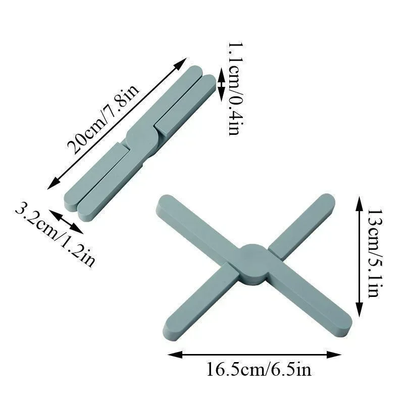 1pc X-Shaped Foldable Silicone Trivet Mats Heat Resistant Hot Pot Holder Drying Pad Kitchen Accessories