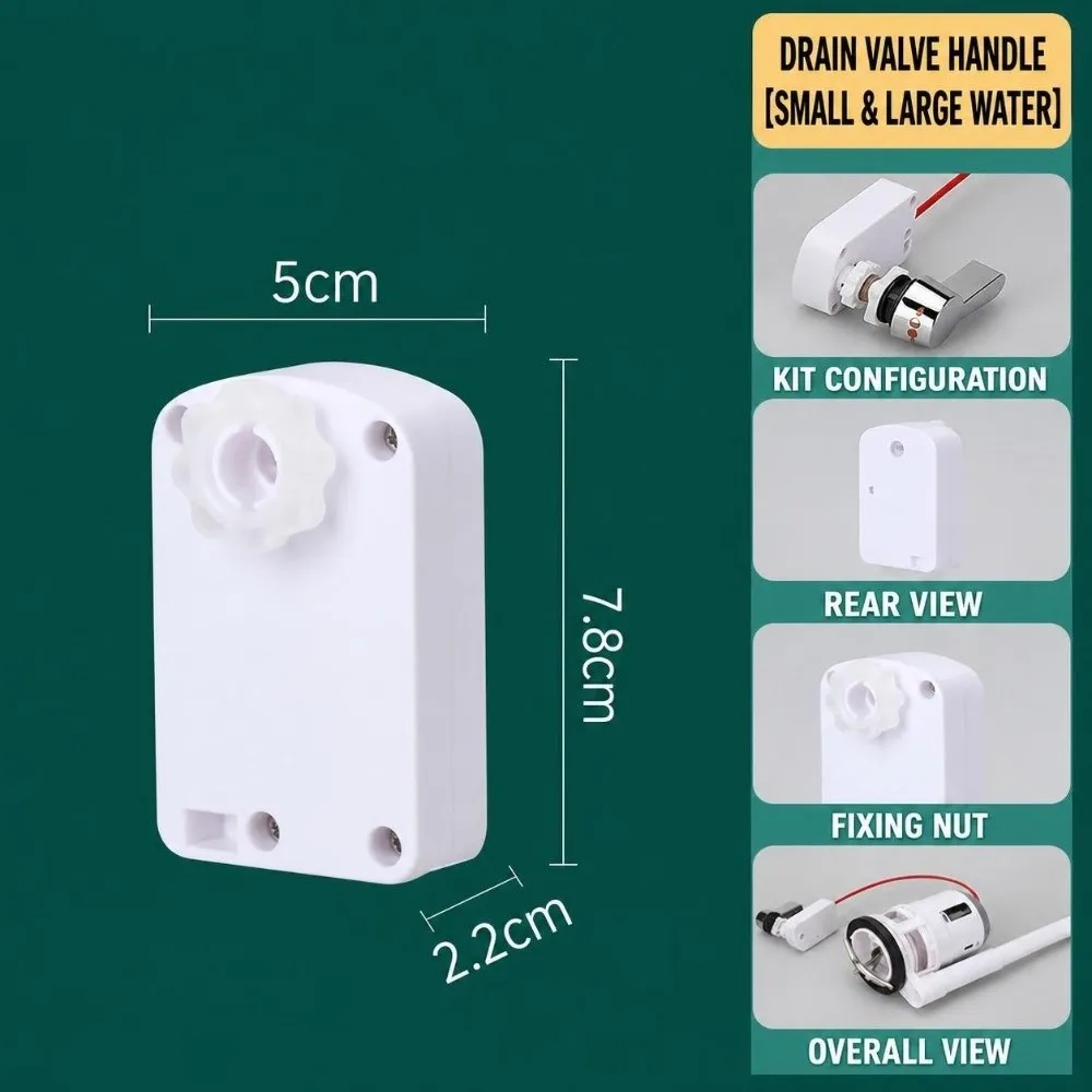 Double Flush Toilet Flush Button Adjustable Easy Install Toilet Flush Handle with Cable Box Cable Operated
