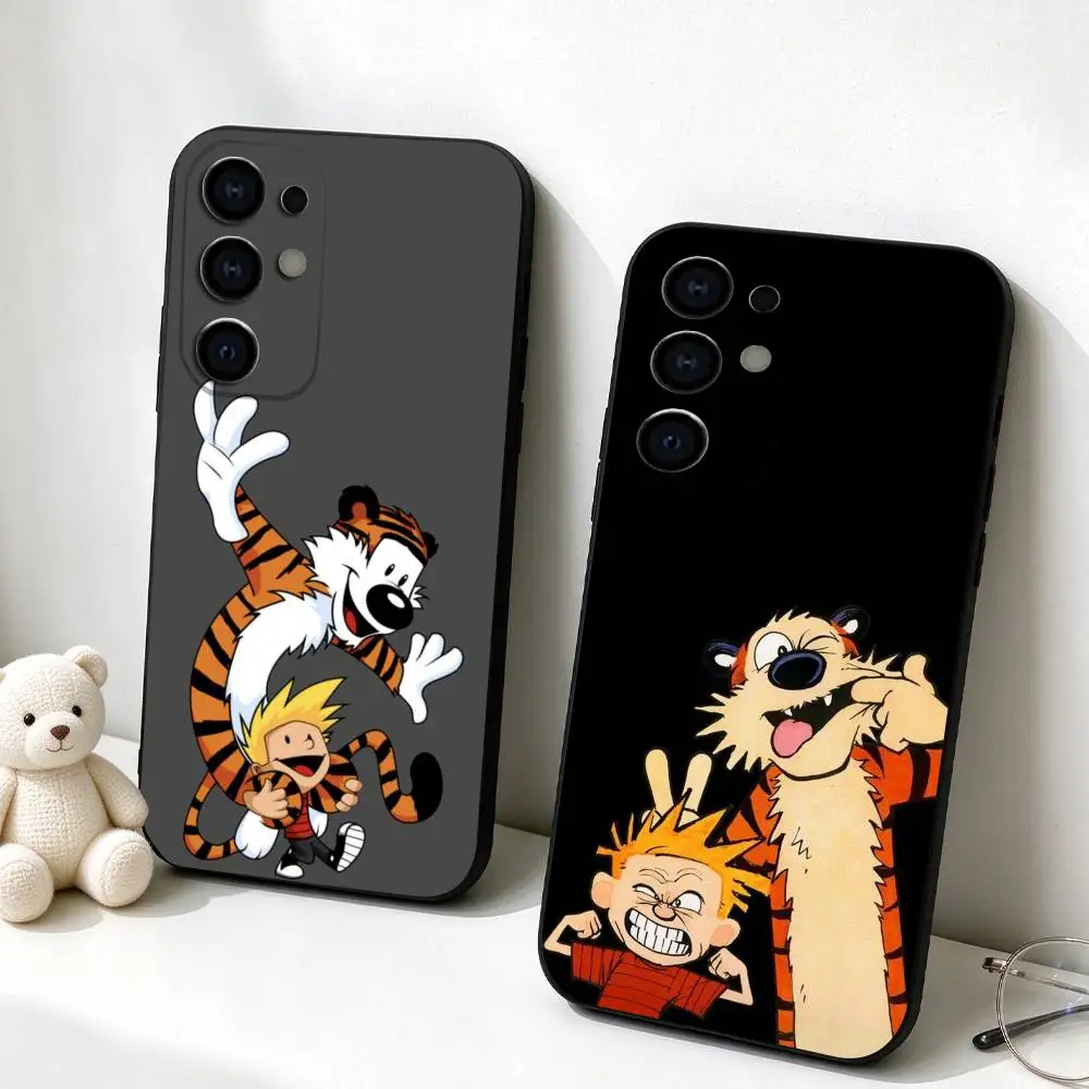Calvin And Hobbes  Phone Case Black Silicone Soft For Samsung S26,S25,S24,S23,S22,S21,S30,Ultra,Plus,Fe,Lite Gift