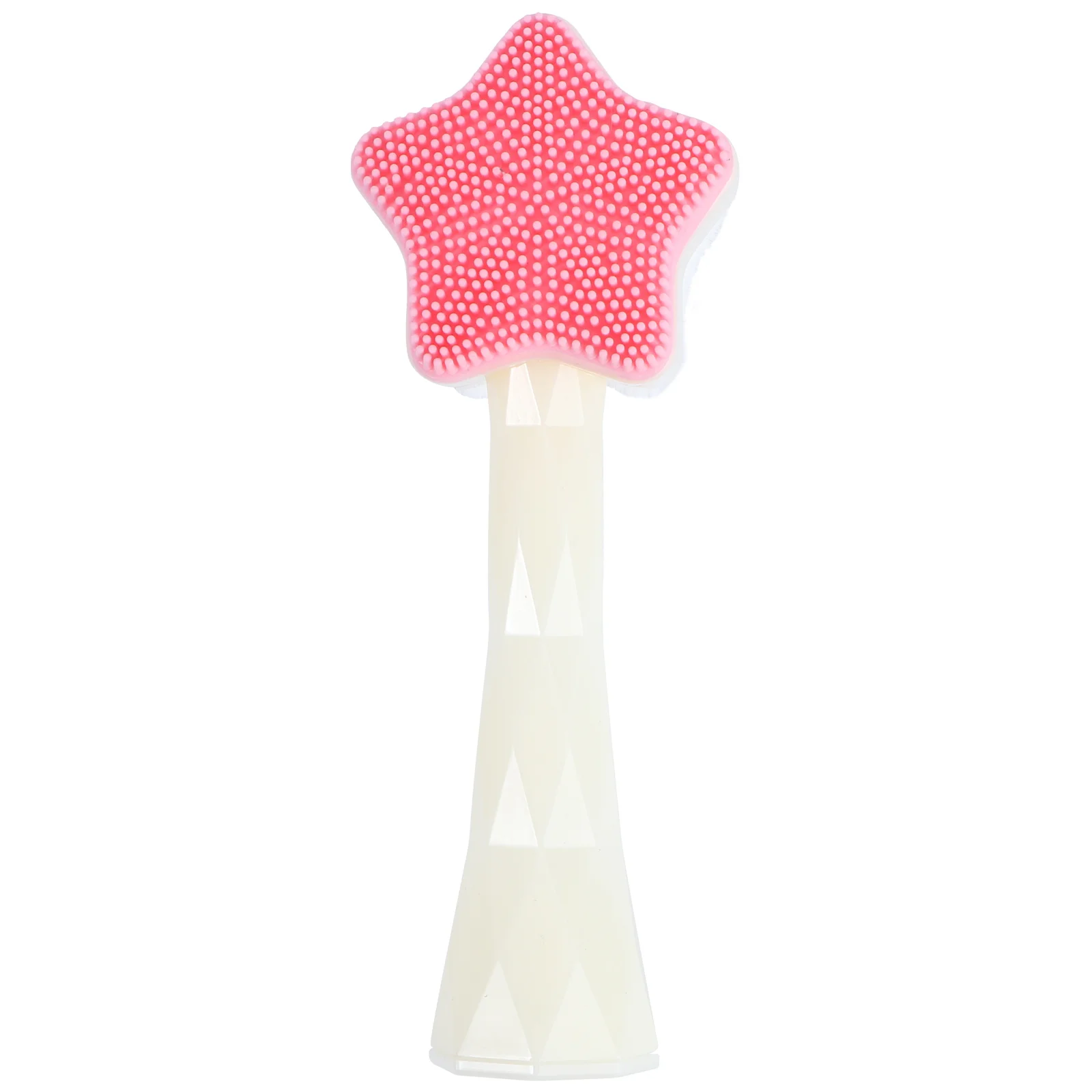 Escova de limpeza facial de silicone portátil ferramenta de cuidados com a pele macio durável alça ergonômica design para uso em viagens em casa branco