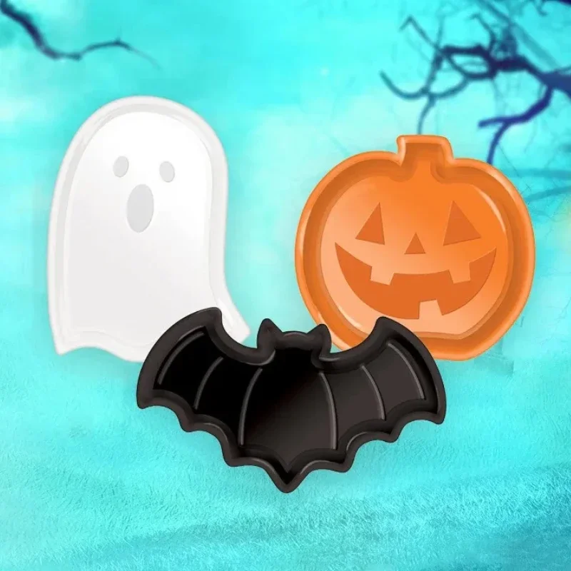 Halloween Spooky Pumpkin Bat Candy Tray Decorative Tray Fruit Tray Plastic Decorative Tray Snack Tray Desktop Sundry Storage