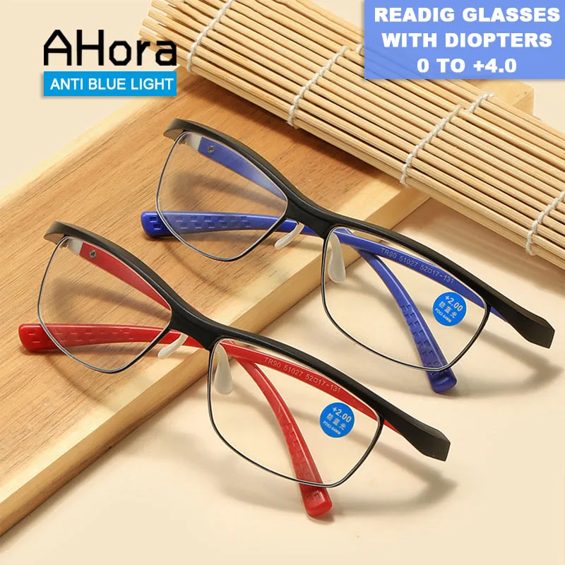 

Ahora TR90 Sports Anti-blue Light Reading Eyeglasses Frame for Men Women 2023 New Computer Presbyopia Spectacles Diopter 0 to +4