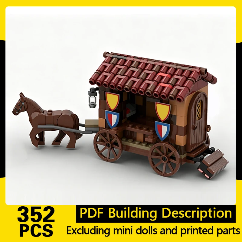 

Medieval Castle Model MOC Building Bricks Old Style Wagon Modular Technology Gifts Holiday Assemble Children Toys Suit