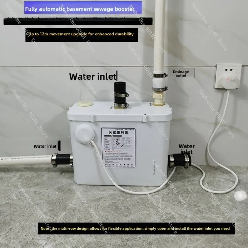 Household crushing sewage lifter Shopping mall kitchen bathroom basement villa automatic sewage pump