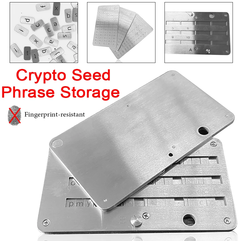 Mechanical Code Record Book Cryptocurrency Seed Phrase Storage Box Stainless Steel Secure Bitcoin Wallet 24 Words For BIP39