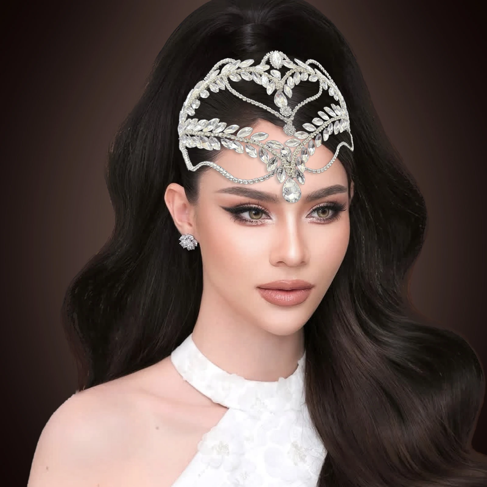 

DZ265 Rhinestone Bridal ForeHead band Fashion Crystal Wedding Tiaras Brides Hair Accessories Handmade Party Prom Hair Jewelry