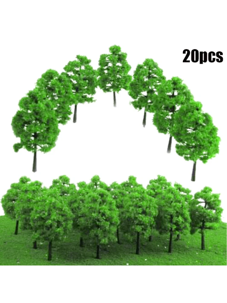 20 sztuk modele drzew pociąg kolei Diorama Wargame Park sceneria wysokość 3.5cm miniaturowy model Sandtable sceneria DIY do wystroju domu — zdjęcie 2