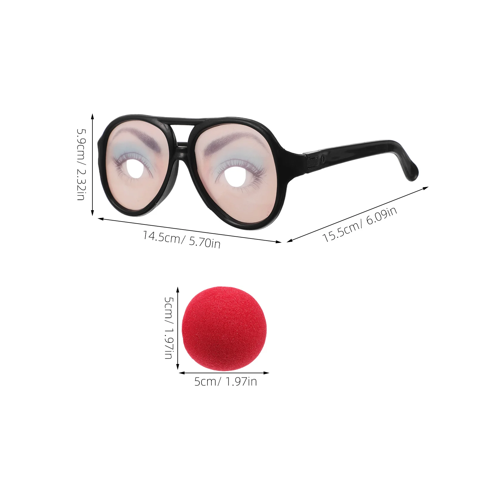 2Pcs Silly Glasses with Eyes Design Hilarious Costume Props for Fancy Dress Carnival Rave Party Fun Gag Gift Novelty Glasses