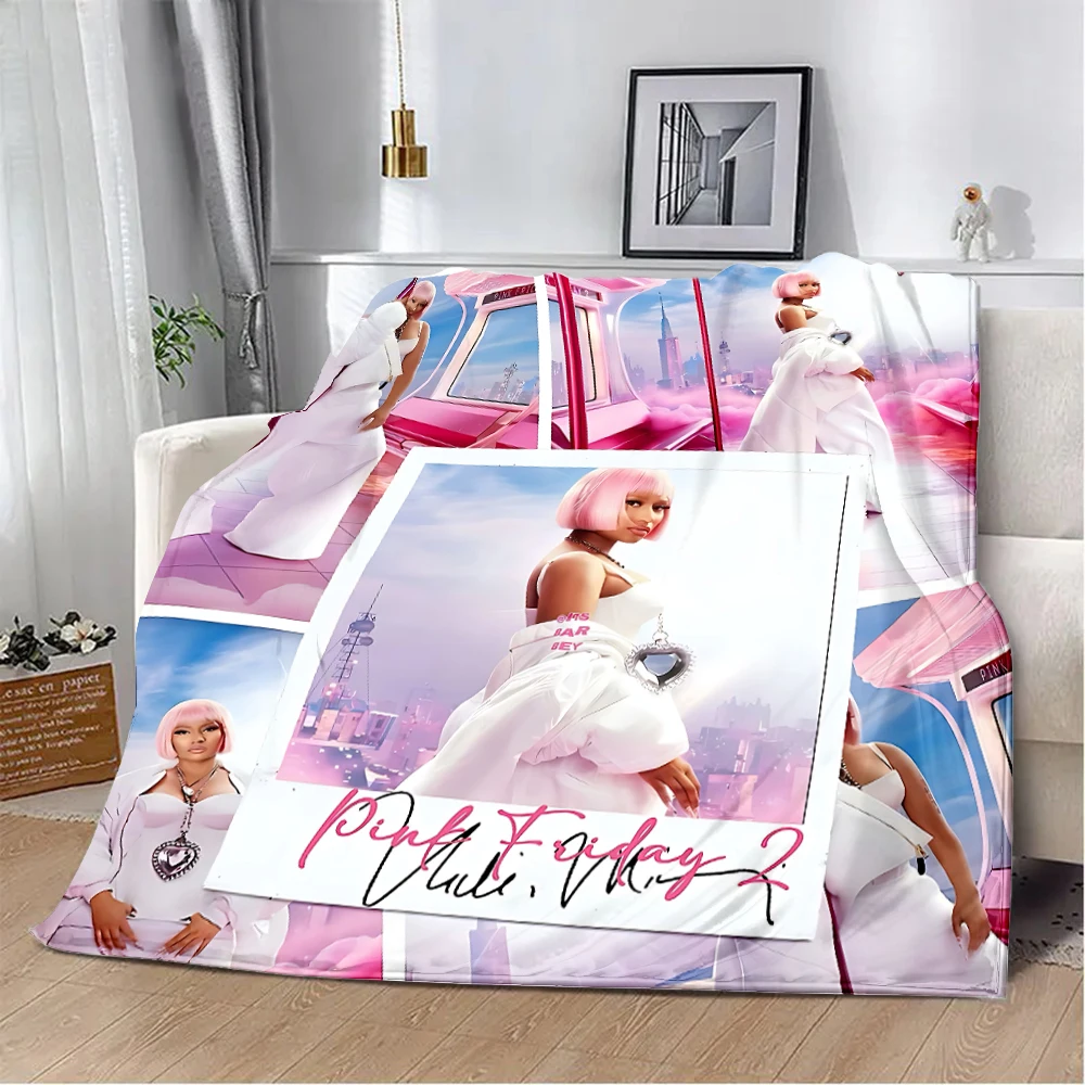 New Nicki Minaj Rapper Pink Friday 2 Printed Blanket Picnic Blankets Warm Blanket Soft and Comfortable Home Travel Birthday Gift