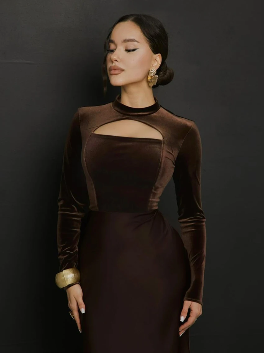 ملابس نوم نسائية شتوية من Marthaqiqi بيجامات برقبة دائرية وأكمام طويلة ملابس نوم عالية الخصر بطول الكاحل فستان نوم أنيق