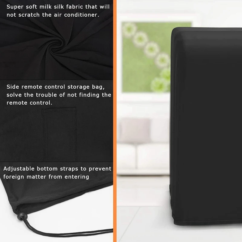 Portable Air Conditioner Cover Waterproof Matte Zipper Bag Protective Cover Perfect For Indoor Air Conditioners Black