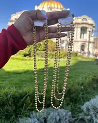 10PCS, 18K Gold Plated Copper Necklace For Women Men Gold Color Round Ball Chain Beads Chain Necklaces Choker Jewelry Wholesale