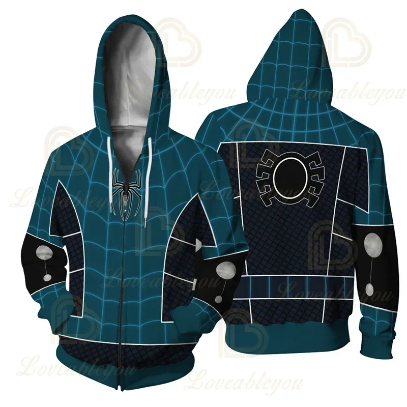 Dis Super Hero Boys Girls Hoodie Zip Up Men Women Sweatshirt End Game Spidey Sweatshirt Polyester Jackets Coat