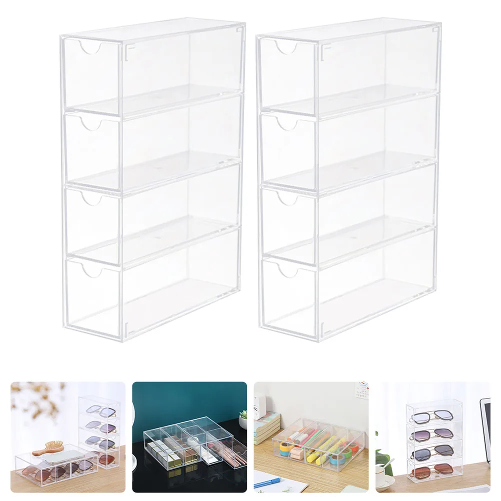 

2 шт. акриловая коробка для демонстрации очков, прозрачная коробка для хранения очков, пыленепроницаемый прочный материал, тип ящика для магазина