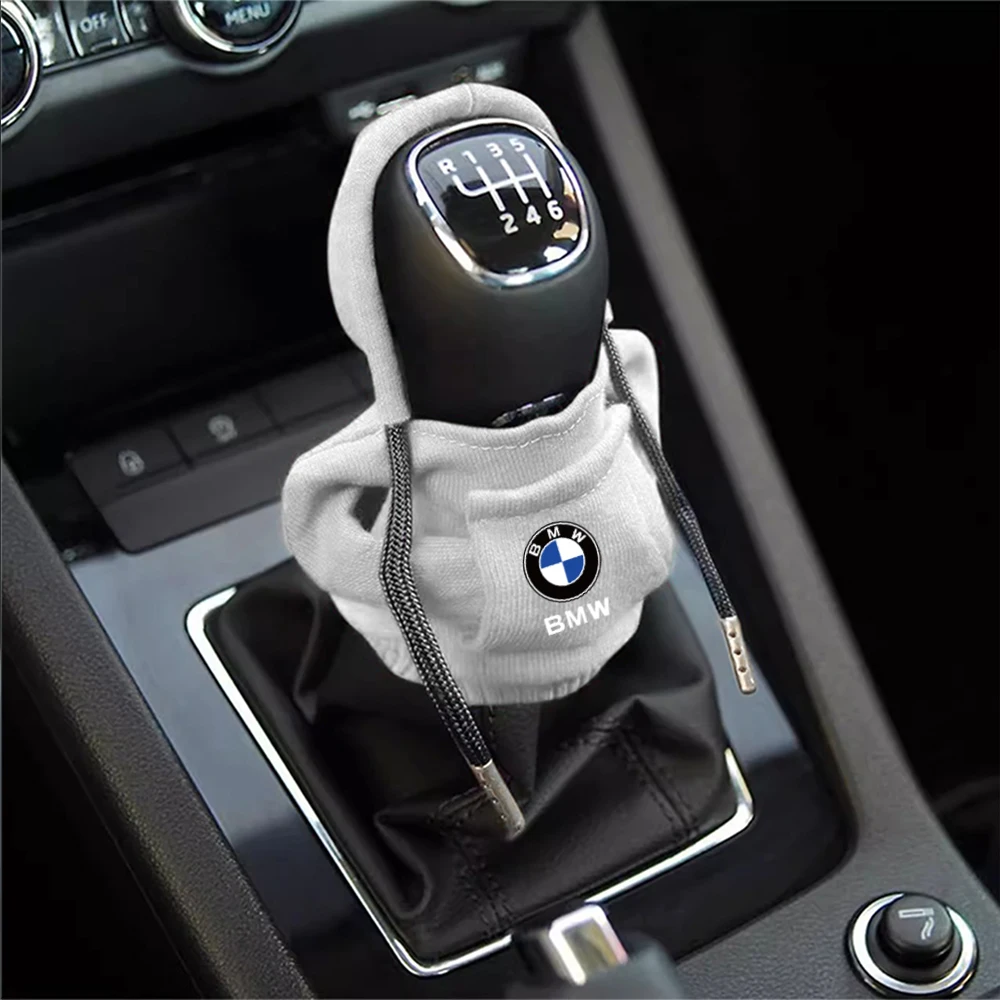 Fashion Car Gear Shift Hoodie Cover Gear Stick Handle Protector Hooded Sweatshirt Anti-slip Kit For BMW Auto Interior Accessory