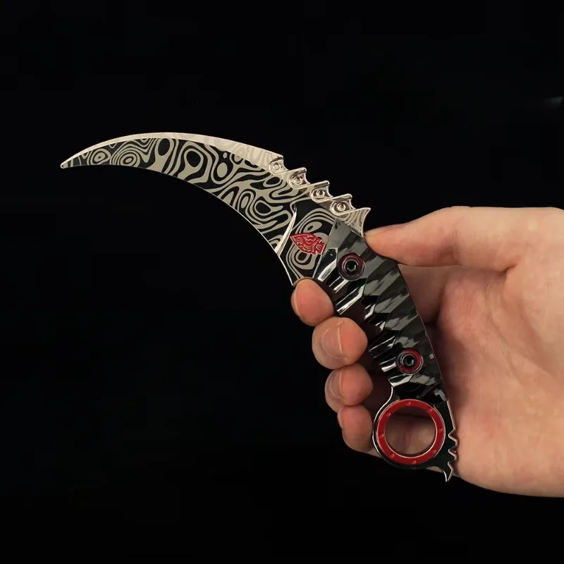 18 cm Arena Breakout Spiel Waffe Karambit Last Quarter Moon Claw Messer Metall ungeschnittenes Samurai Schwert Modell Zubehör Dekor Geschenk Spielzeug