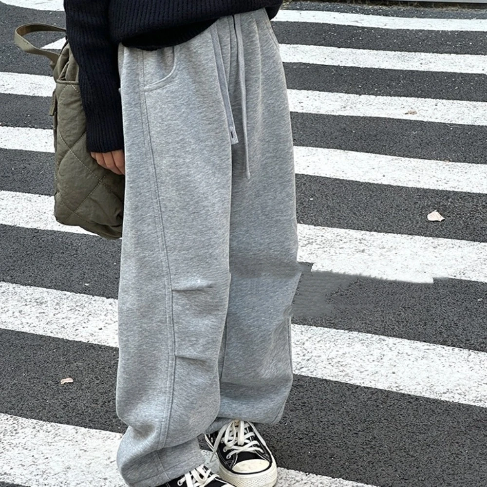 

Personality Pleated Baggy Cargo Pants Drawstring Joggers Wide Leg Pants High Waist Trousers Retro Pants Girl Dancing