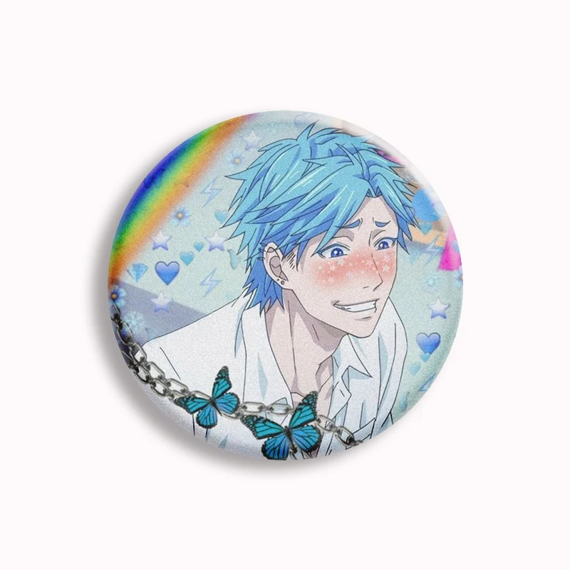 Anime Yarichin B Club Button Pin Cute Yuri Ayato Tamura Yui Funny Brooch Badge Bag Decor Accessories Fans Collect Friends Gift