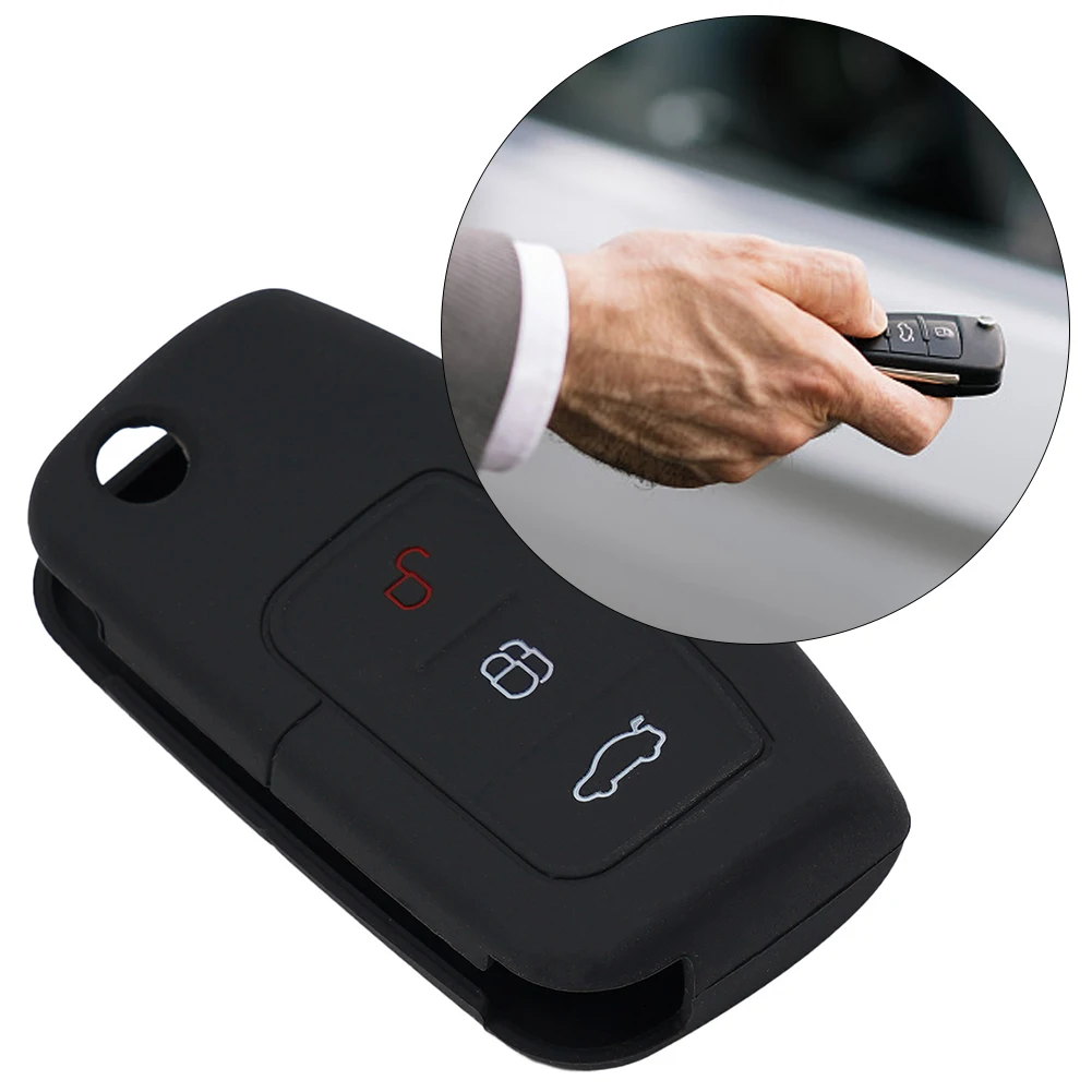AUTO Car Key Bag Stable Key Holder Only Silicone 3 BUTTON Key Accessories Car Key Cover Case Brand New  AUTO Car