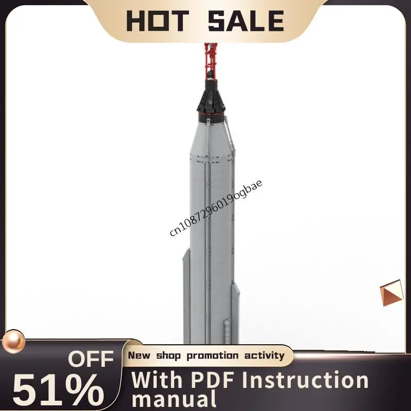 

Новинка, 965 шт., популярная серия космических технологий Moc Mercury-Atlas, модель ракеты, строительный блок, творческие идеи «сделай сам», детская игрушка, подарок на день рождения