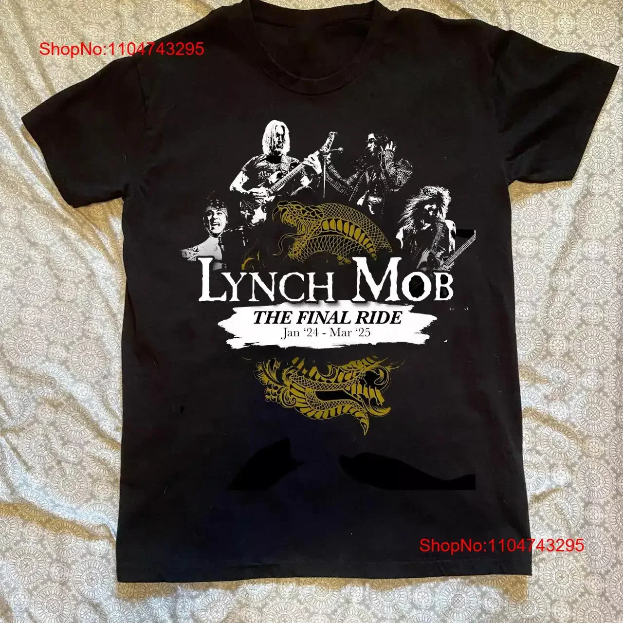 

Lynch Mob the final ride 2025 Tour Black All Size T Shirt vintage Washed Comfortable Soft designer clothes Stylish