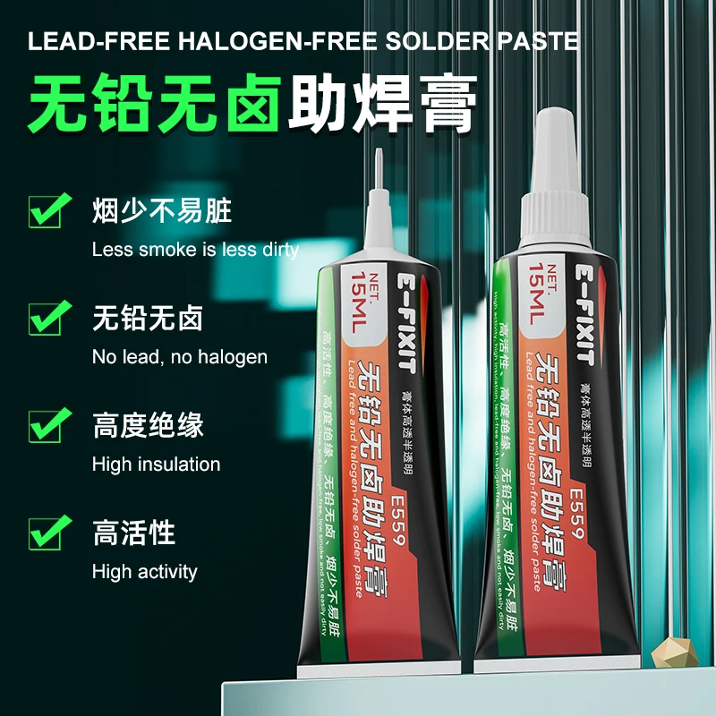 1Pcs 15ml Flux Lead free solder flux halogen free solder paste Easy to use for mobile phone PCB SMT chip BGA soldering paste