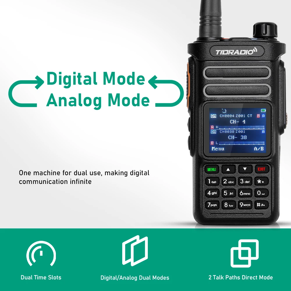 TIDRADIO TD DP738 DMR Digital Walkie Talkie Ham Radio Stations Walkie-talkies Professional Amateur Two-Way Radio VHF UHF GPS 10W