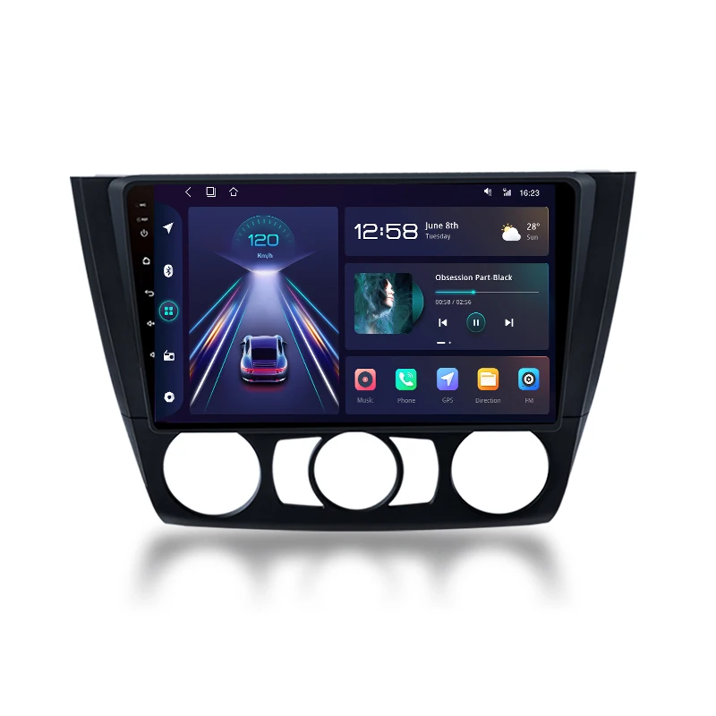 Junsun Draadloze Carplay Android Auto Auto Radio Voor Bmw 1-Serie 1 Serie E87 E81 E82 E88 2004-2011 Gps Multimedia 2 Din Systemen - afbeelding 2