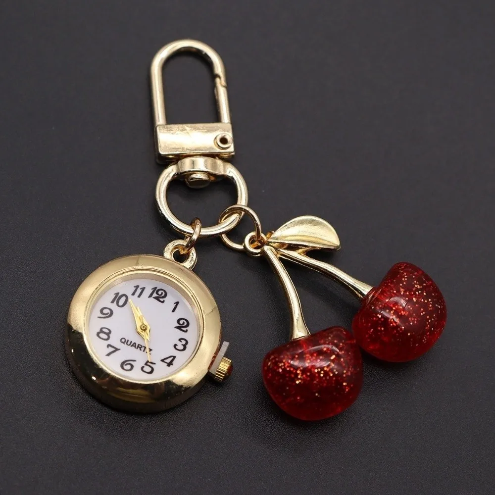 Zinc Alloy Star Pocket Watch Keychain Butterfly Cherry Bag Charm Little Bear Steampunk Style Hollow Heart Pendant